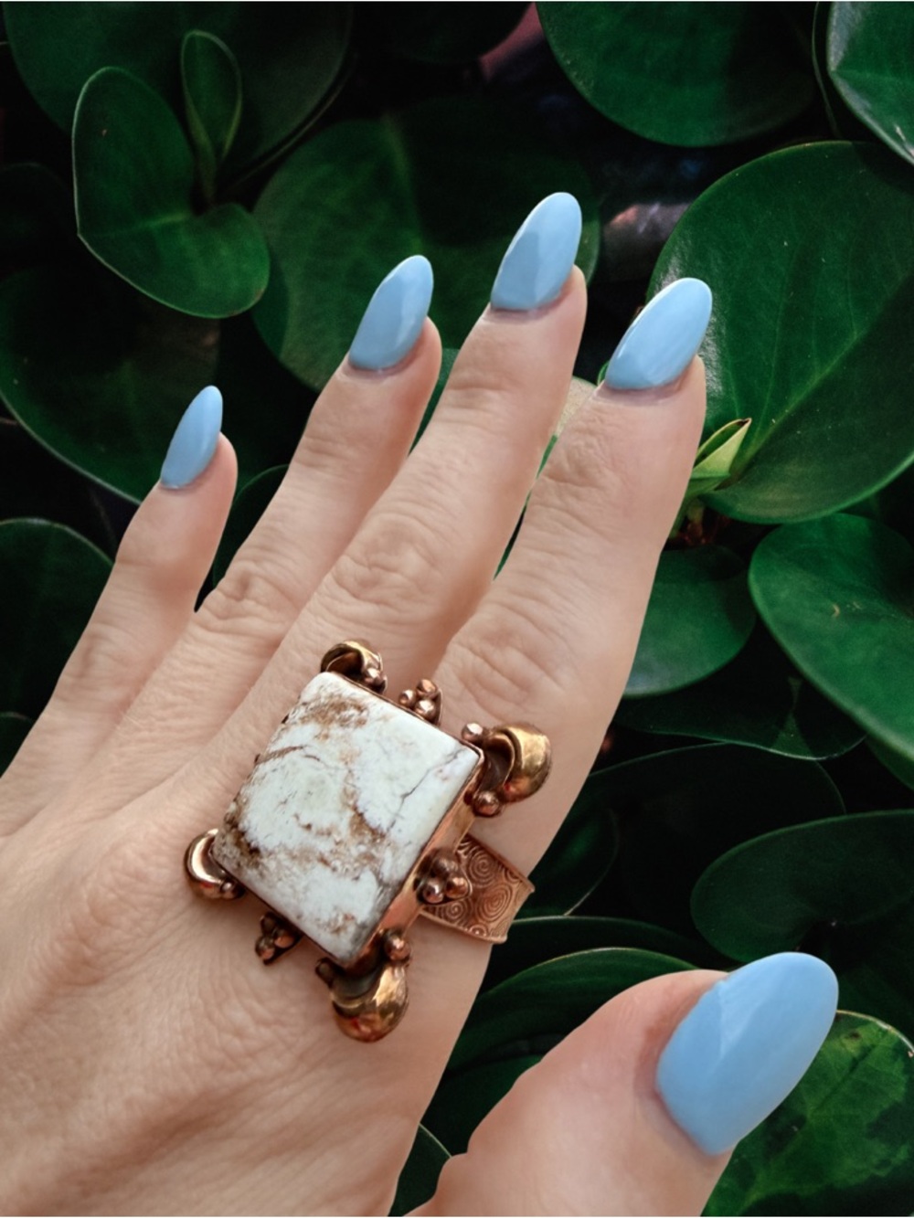 Large Wild Horse Copper Statement Ring | Adjustable Size 9-10.5 | Brand New